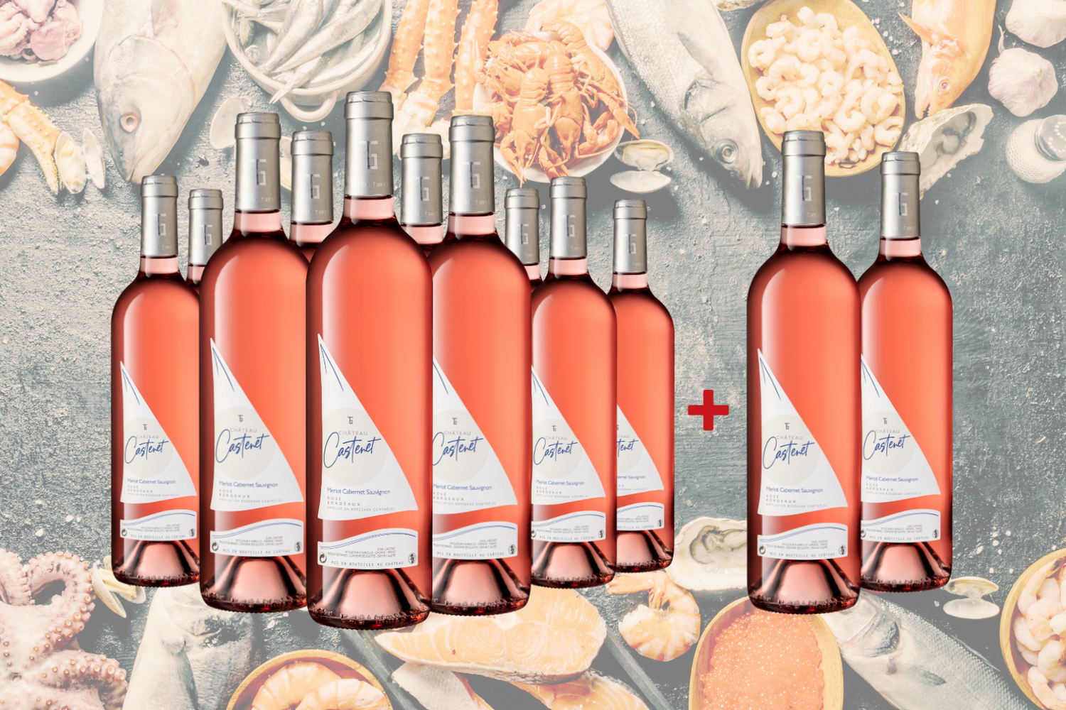 Bordeaux-Rosé im Sparpaket 10 Flaschen zahlen, 12 Flaschen erhalten